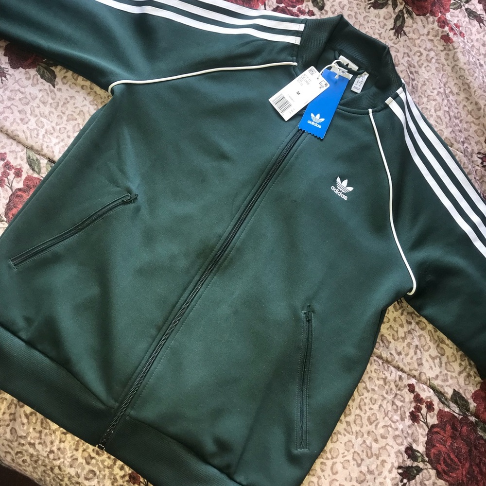 Green Adidas Originals 3-stripe Track Jacket